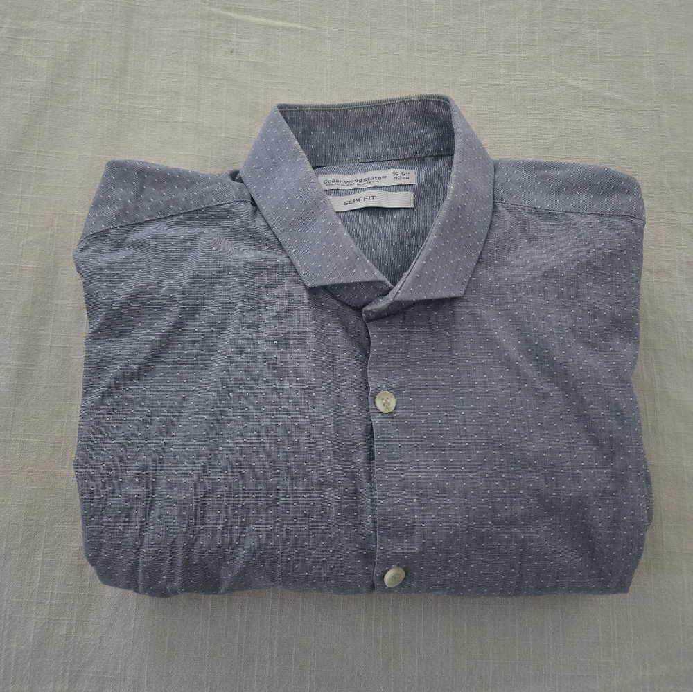 Cedar Wood State Men's Slim Fit Button Down Shirt